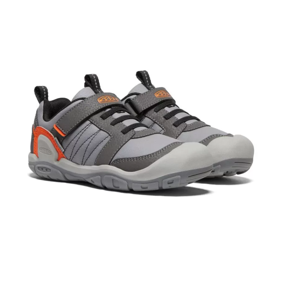 Kids KEEN Shoes-Big Kids' Knotch Peak Sneaker | Magnet/Safety Orange