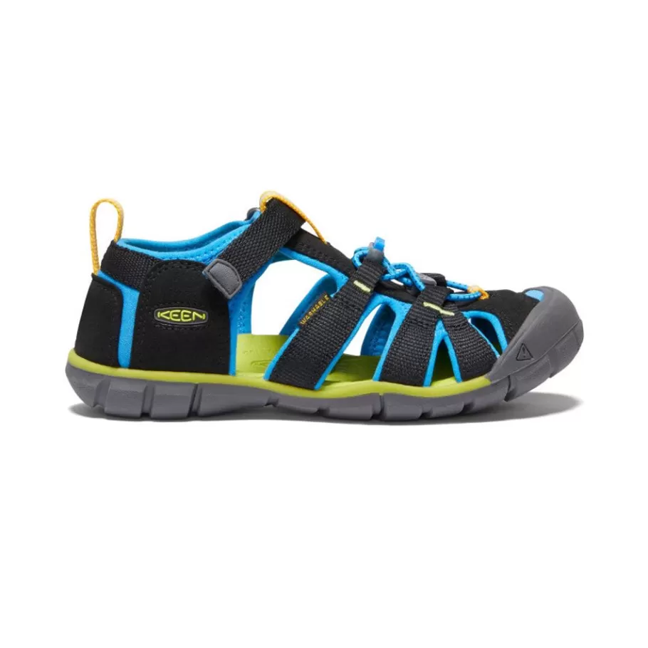 Kids KEEN Sandals-Big Kids' Seacamp Ii Cnx | Black/Brilliant Blue