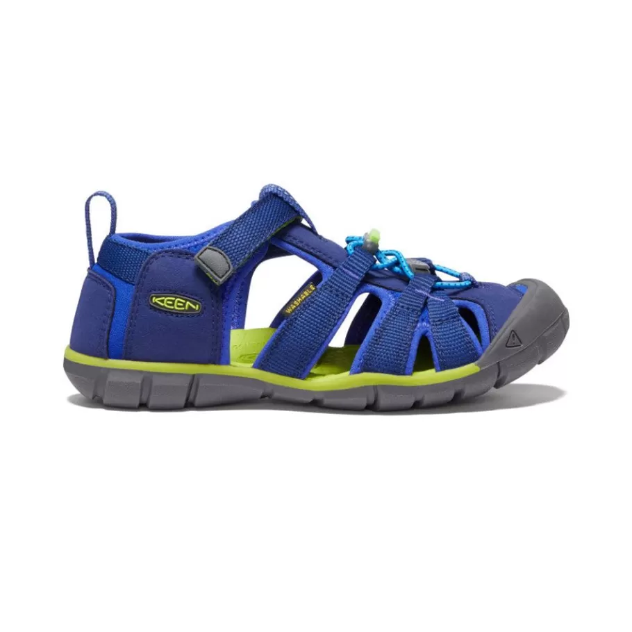 Kids KEEN Sandals-Big Kids' Seacamp Ii Cnx | Blue Depths/Chartreuse