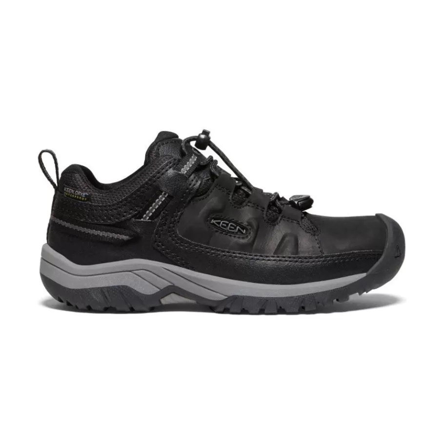 Kids KEEN Shoes-Big Kids' Targhee Waterproof Shoe | Black/Steel Grey