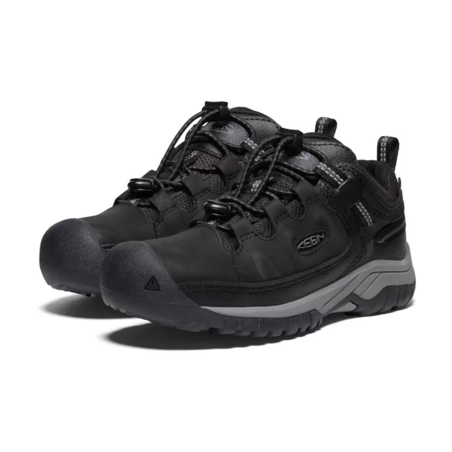Kids KEEN Shoes-Big Kids' Targhee Waterproof Shoe | Black/Steel Grey
