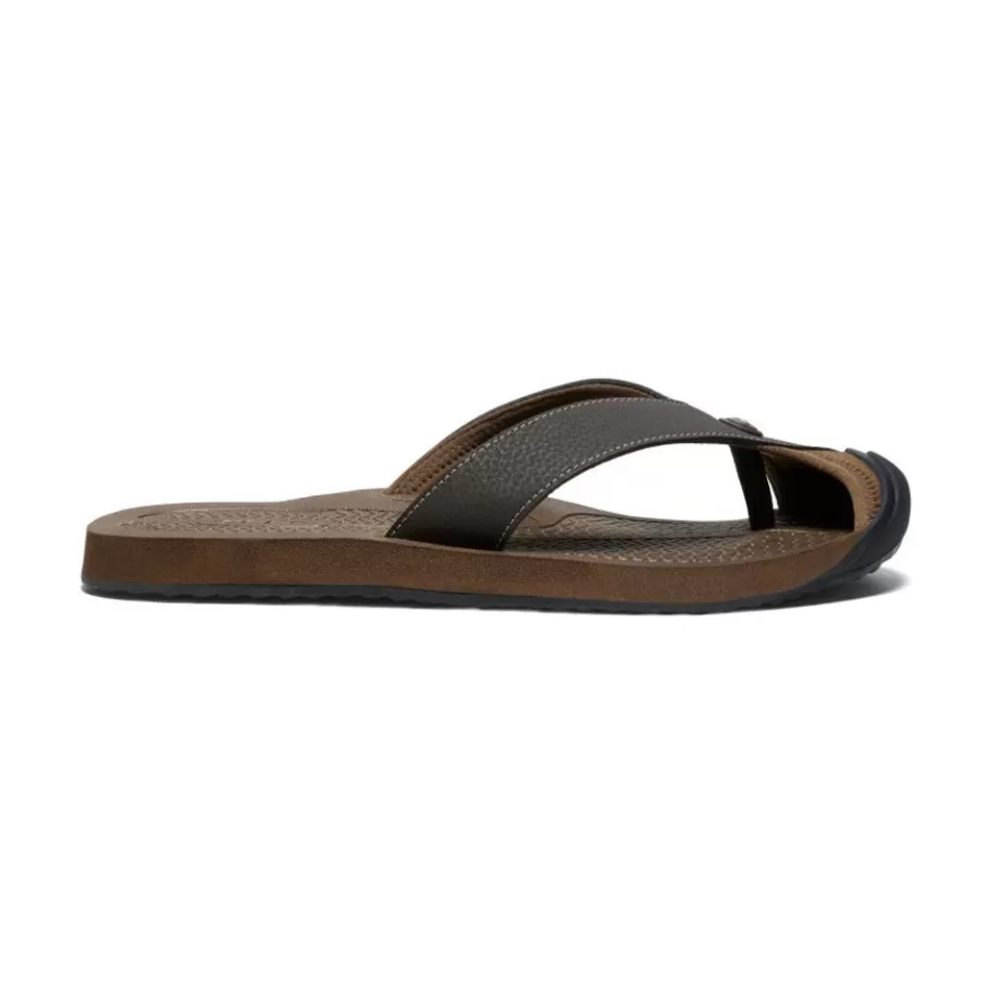Men KEEN Slip-Ons-Men'S Barbados Flip-Flop | Java/Dark Earth