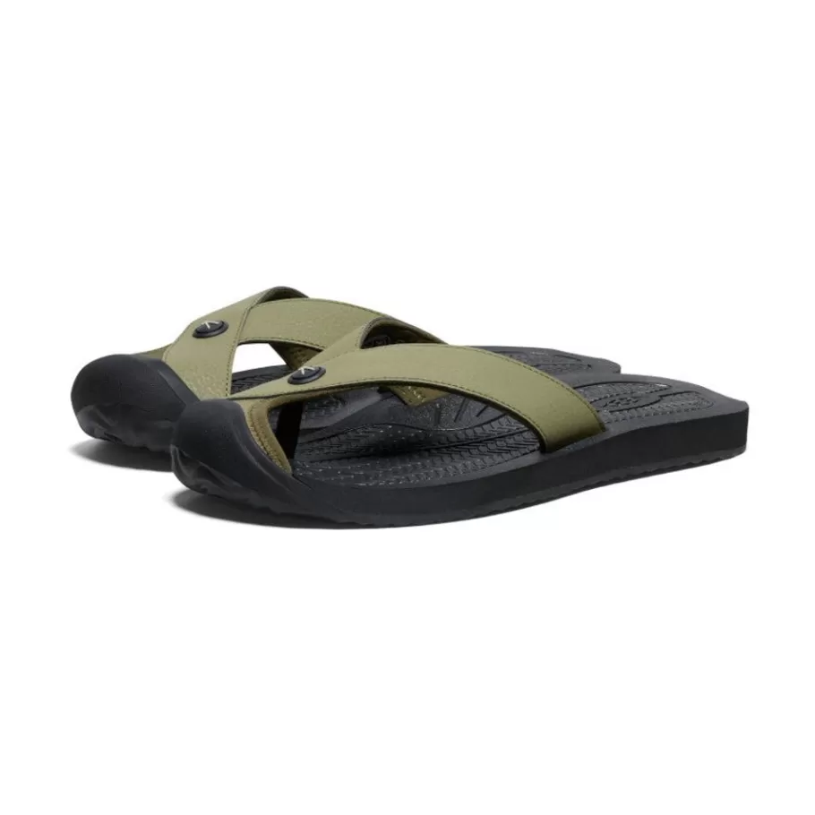 Men KEEN Slip-Ons-Men'S Barbados Flip-Flop | Martini Olive/Black