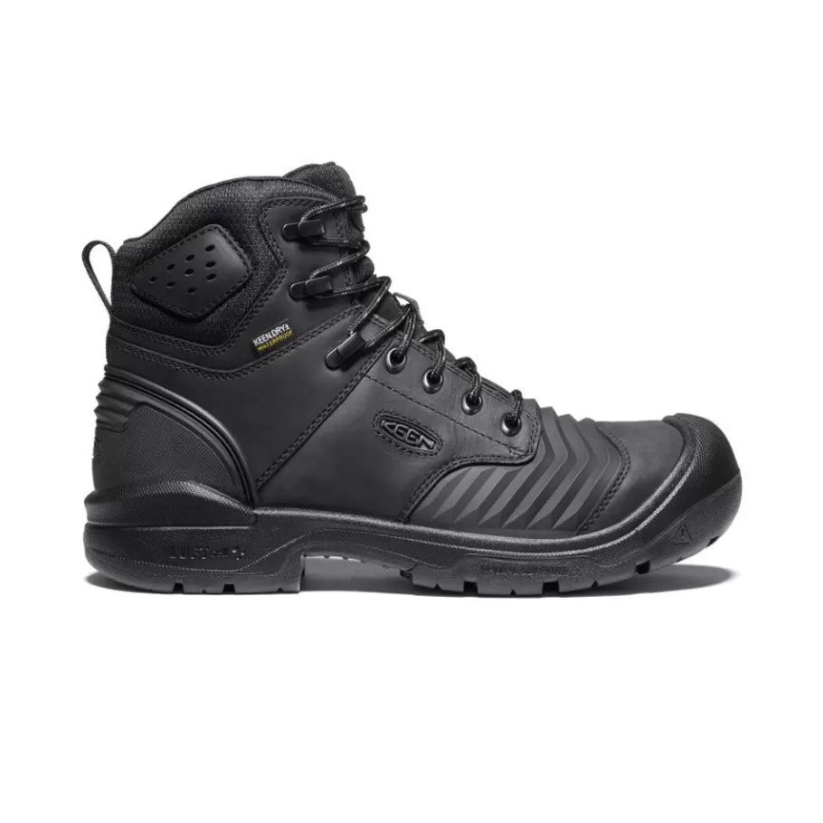 Men KEEN Work Boots & Shoes-Men'S Portland 6" Waterproof Boot (Carbon-Fiber Toe) | Black/Black