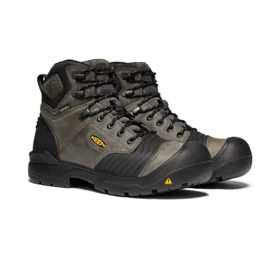 Men KEEN Work Boots & Shoes-Men'S Portland 6" Waterproof Boot (Carbon-Fiber Toe) | Magnet/Black