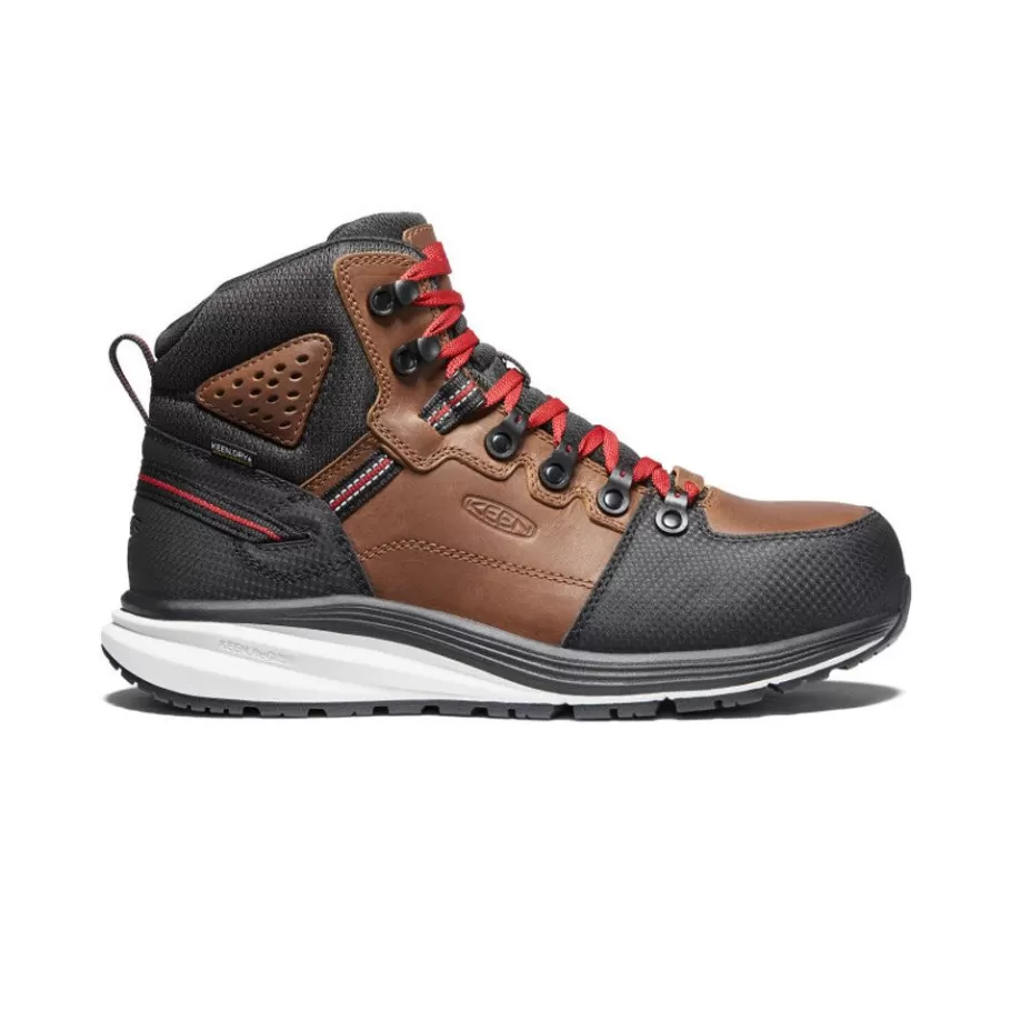 Men KEEN Work Boots & Shoes-Men'S Red Hook Waterproof Boot (Carbon-Fiber Toe) | Tobacco/Black