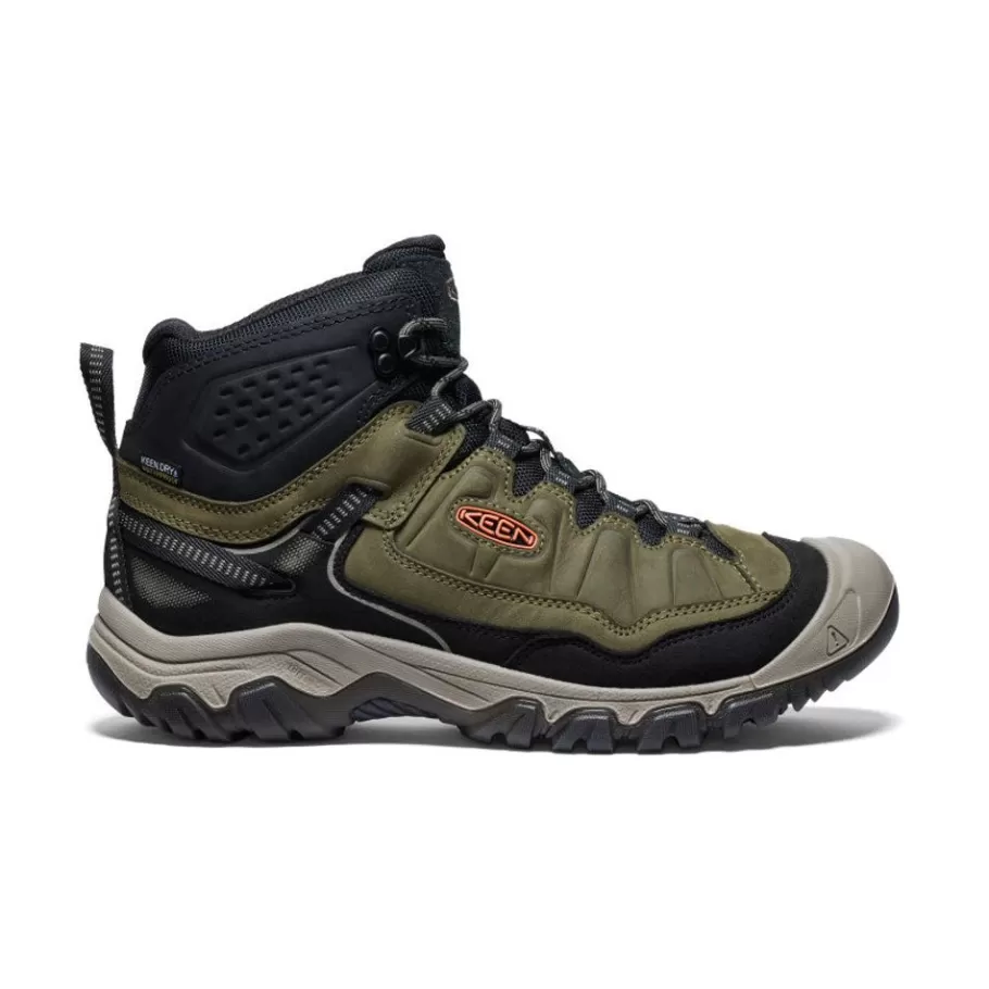 Men KEEN Boots-Men'S Targhee Iv Waterproof Hiking Boot | Dark Olive/Gold Flame