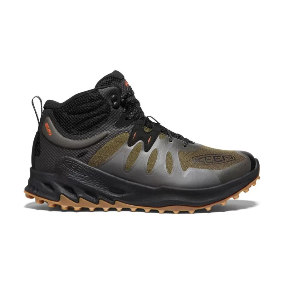 Men KEEN Boots-Men'S Zionic Waterproof Hiking Boot | Dark Olive/Scarlet Ibis