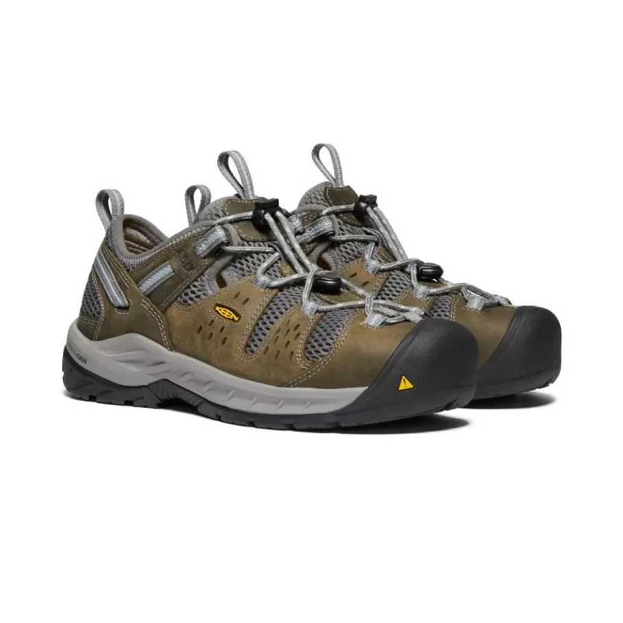 Women KEEN Work Boots & Shoes-Women'S Atlanta Cool Ii Esd (Steel Toe) | Gargoyle/Blue Fog