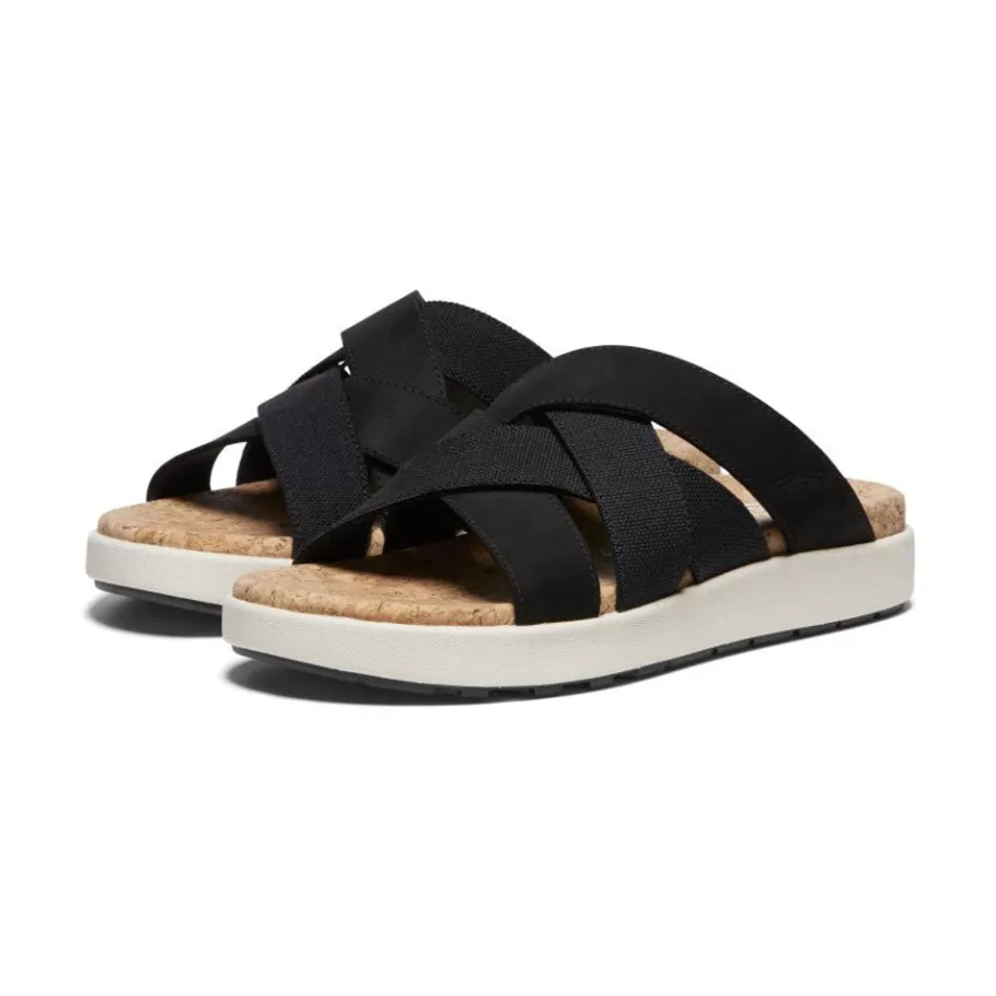 Women KEEN Slip-Ons-Women'S Elle Mixed Slide | Black/Birch