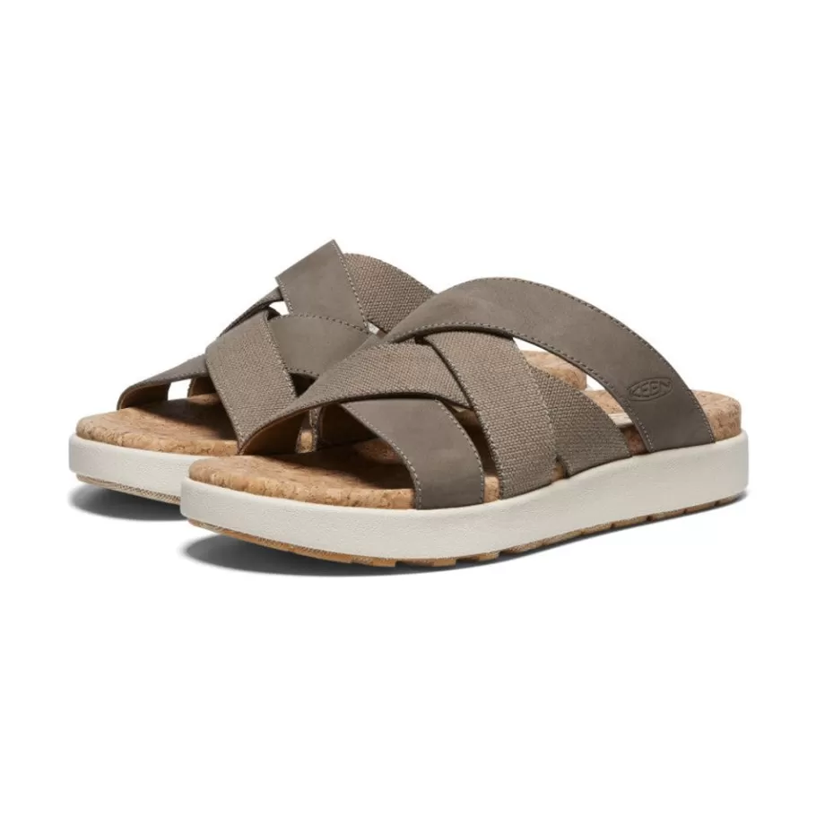 Women KEEN Slip-Ons-Women'S Elle Mixed Slide | Brindle/Birch