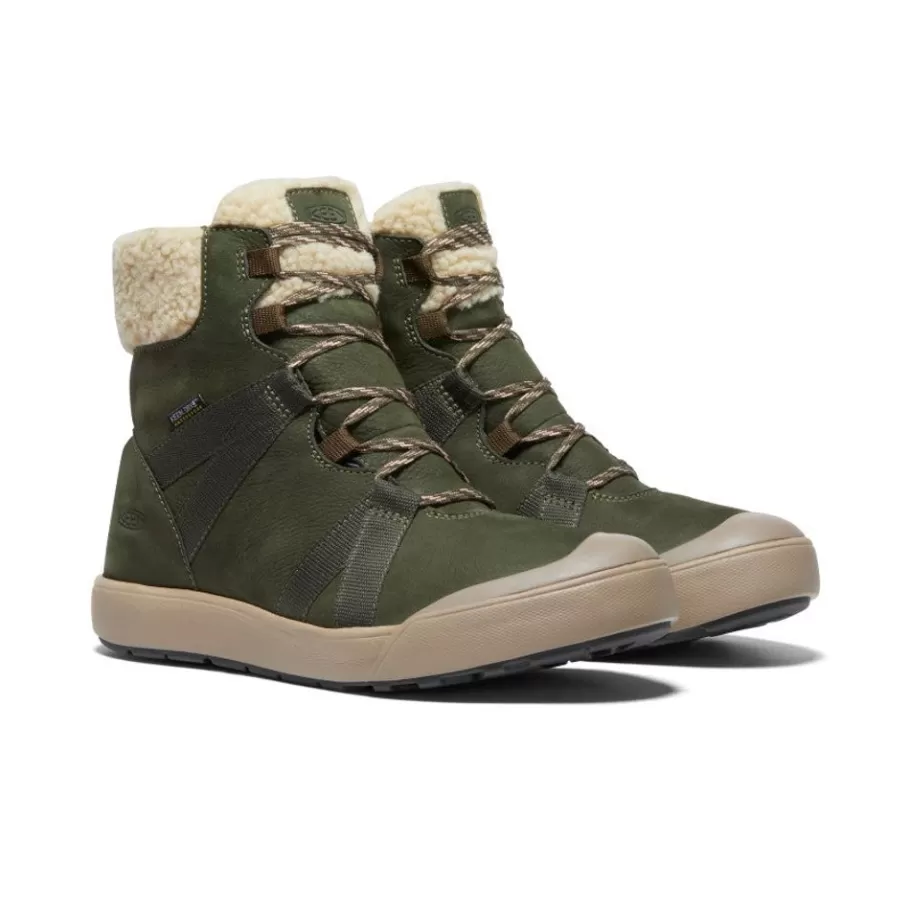 Women KEEN Boots-Women'S Elle Winter Waterproof Boot | Forest Night/Pink Sand