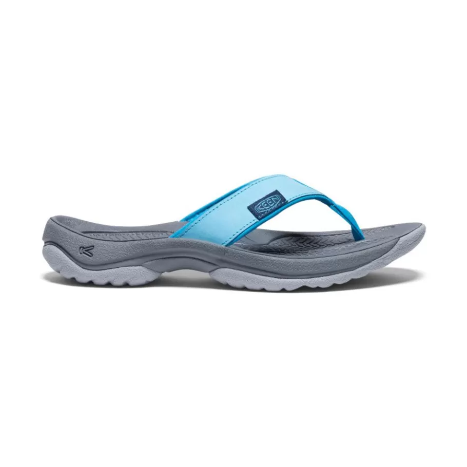 Women KEEN Slip-Ons-Women'S Kona Leather Flip-Flop | Blue Atoll/Blue Danube