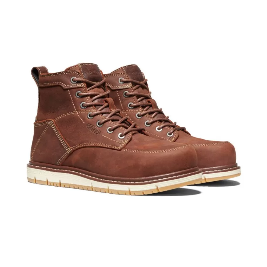 Women KEEN Work Boots & Shoes-Women'S San Jose 6" Boot (Aluminum Toe) | Gingerbread/Gum