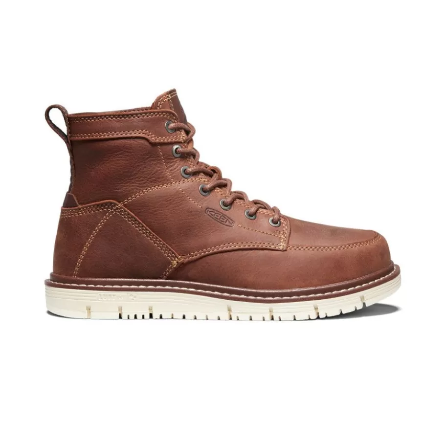 Women KEEN Work Boots & Shoes-Women'S San Jose 6" Boot (Soft Toe) | Gingerbread/Off White