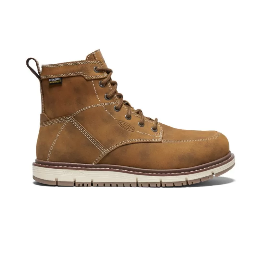 Women KEEN Work Boots & Shoes-Women'S San Jose 6" Waterproof Boot (Aluminum Toe) | Almond/Gum