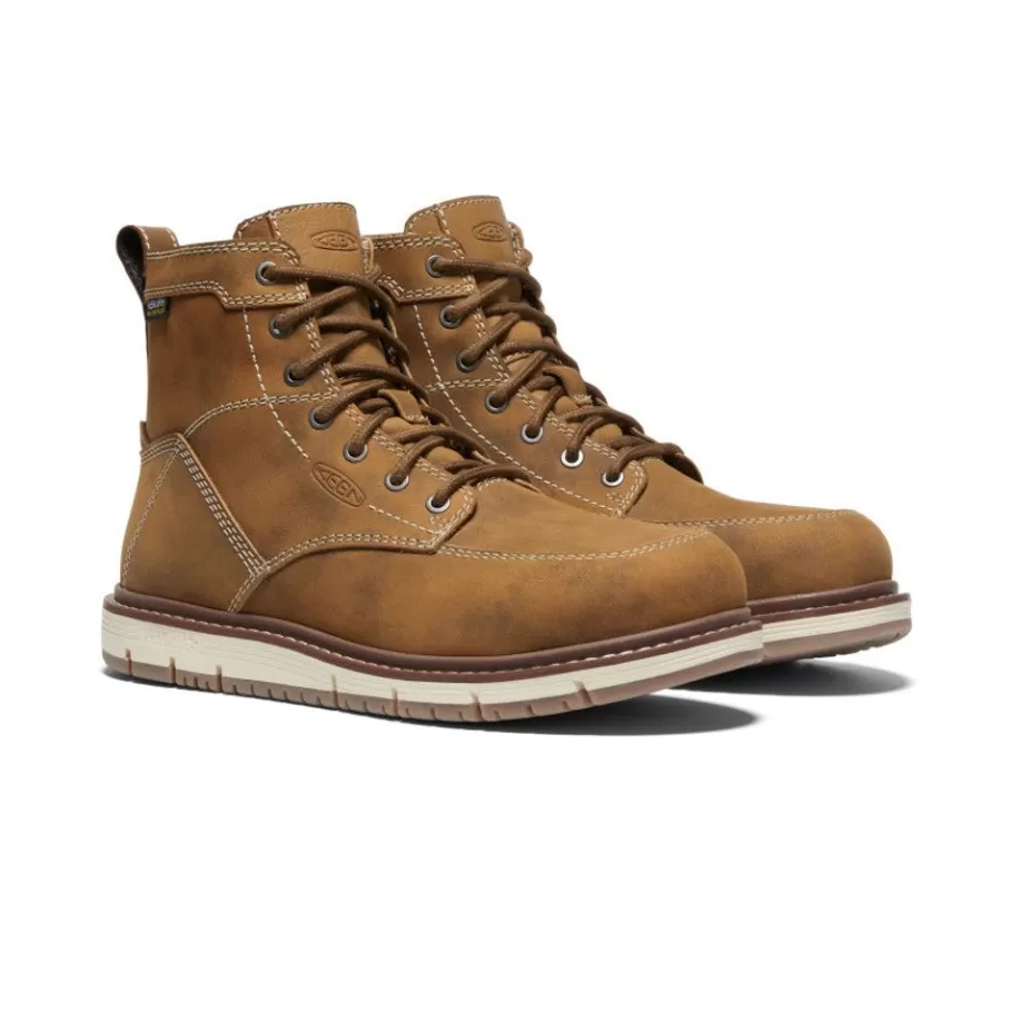 Women KEEN Work Boots & Shoes-Women'S San Jose 6" Waterproof Boot (Aluminum Toe) | Almond/Gum