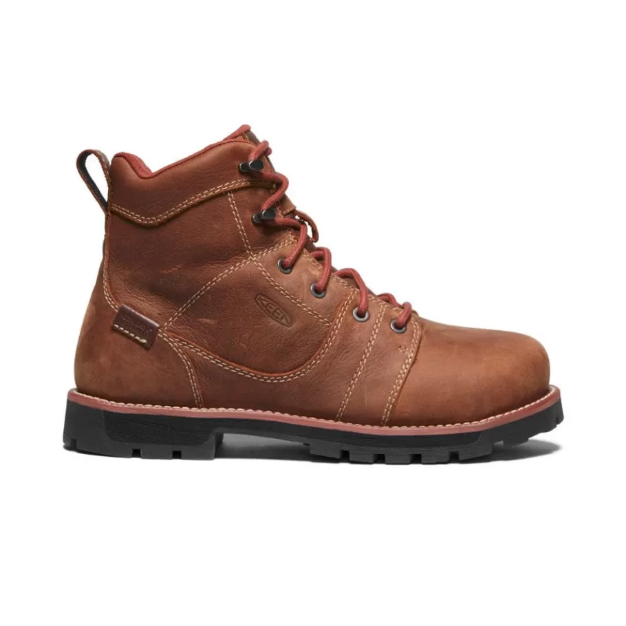 Women KEEN Work Boots & Shoes-Women'S Seattle 6" Waterproof Boot (Aluminum Toe) | Gingerbread/Black