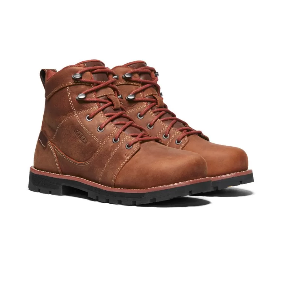 Women KEEN Work Boots & Shoes-Women'S Seattle 6" Waterproof Boot (Aluminum Toe) | Gingerbread/Black
